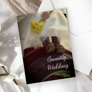 Invitation Mariée sur Mariage de ferme de tracteur