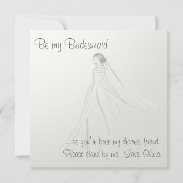 Invitation Mariée sur satin blanc (Devant)