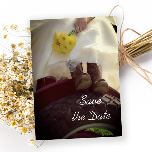 Invitation Mariée sur Tractor Farm Wedding Enregistrer la dat