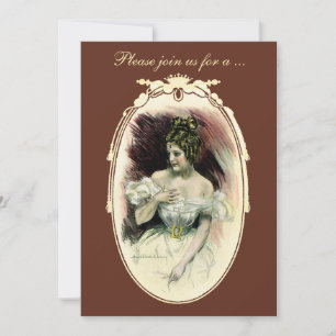 Invitation Mariée Vintage, Fête de Fiançailles Victorienne