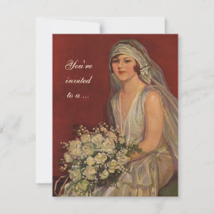 Invitation Mariée vintage, Fête des mariées