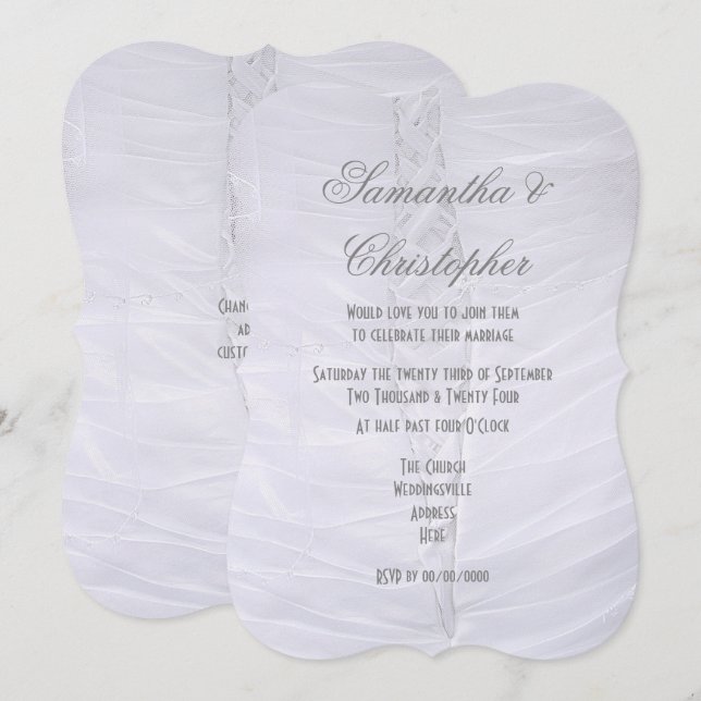 Invitation Mariées blanches traditionnelles habillées de mari (Devant / Derrière)