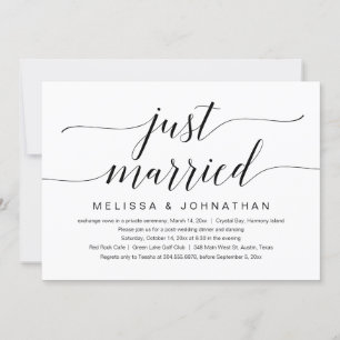 Invitation Mariés à l'instant, Célébration de mariage en fuit