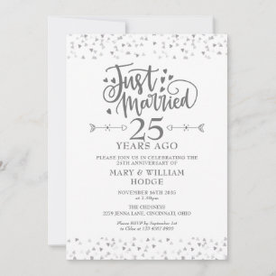 Invitation Mariés à peine 25e anniversaire de mariage