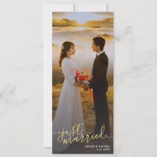 Invitation Mariés à peine ! Annonce de mariage photo de type 