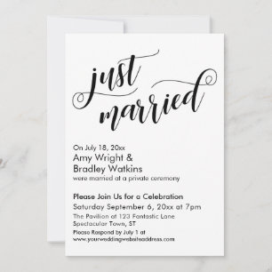 Invitation Mariés à peine Fancy Script Célébration de mariage