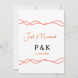 Invitation Mariés ajoutez nom de couple date bordure rouge vi