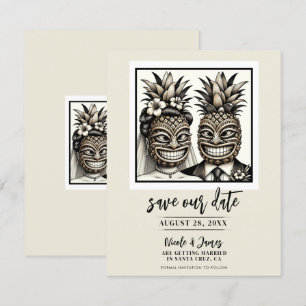 Invitation Mariés Aloha Ananas Tiki Save the Date