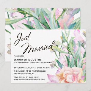 Invitation Mariés Artistiques Bouquet Floral Aquarelle