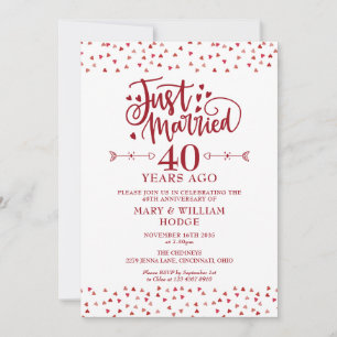 Invitation Mariés depuis peu 40e anniversaire de mariage
