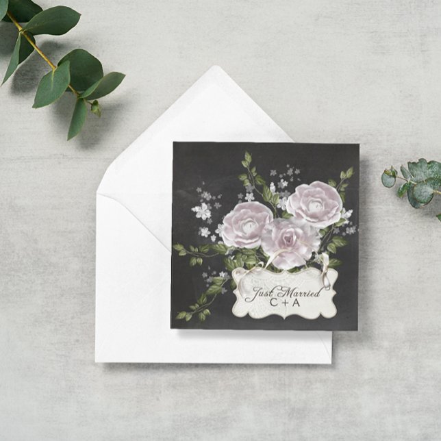 Invitation Mariés ! Élégante Fleur Romantique Après-Mariage (Créateur téléchargé)