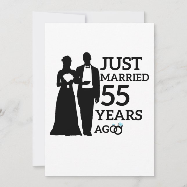 Invitation Mariés il y a 55 ans seulement, couple de 55 ans d (Devant)