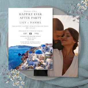 Invitation Mariés pour toujours à Santorin Grèce Photo de mar