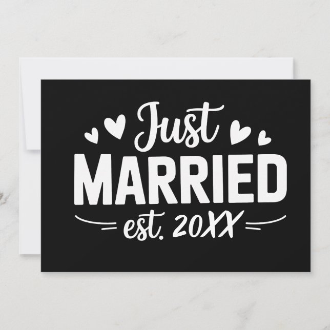 Invitation Mariés sur mesure Just Married Est Femme Husband W (Devant)