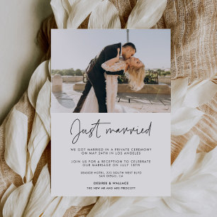 Invitation Mariés tout juste Annonce de mariage moderne