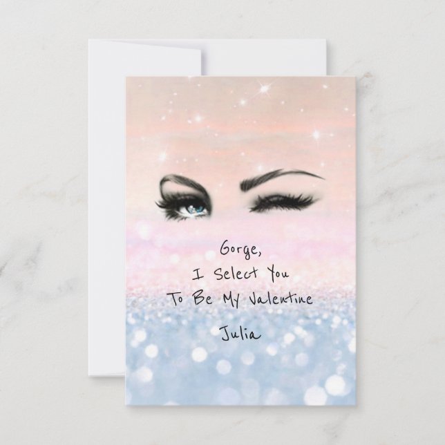 Invitation Marilyn Monroe Pink Blu Valentine Love Déclaration (Devant)