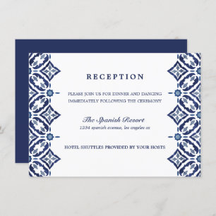 Invitation Marine Azulejo   Espagne Réception mariage en mosa
