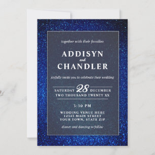Invitation Marine Bleu et Blanc Élégant Simple Mariage modern