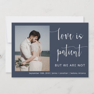 Invitation Marine bleu moderne minimaliste Script Elopement p