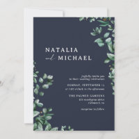 Marine Bleu subtile verdure | Élégant Mariage mode