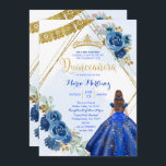 Invitation Marine Bleue Rose fille Charra 15e anniversaire<br><div class="desc">Marine Blue Roses Girl Charra 15e anniversaire Invitation Mis Quince Anos,  15e anniversaire, </div>