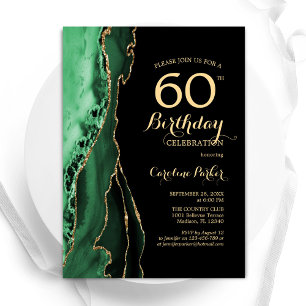 Invitation Marine Blue Agate Or Black 60e anniversaire