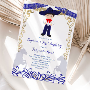 Invitation Marine Blue Fiesta Boy Baptême et Anniversaire