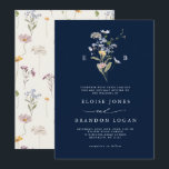 Invitation Marine Blue Fleur sauvage Meadow Garden Mariage<br><div class="desc">Venez profiter de la beauté de la nature lors de votre journée spéciale avec nos délicieuses invitations à un mariage d'aquarelle fleur sauvage. Élégant, unique, et fleurissant d'amour. Utilisez les champs de texte pour personnaliser la carte avec votre propre libellé et détails. Si vous souhaitez modifier le style de police,...</div>