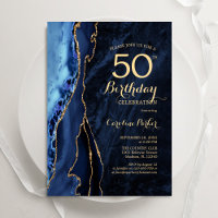 Marine Blue Gold Agate 50e anniversaire