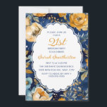 Invitation Marine Blue Gold Floral Scallcut 21e anniversaire<br><div class="desc">Elégant bleu marine et or aquarelle floral 21ème anniversaire invitation pour les femmes avec texte dans un joli cadre haché. Personnalisé avec votre propre texte. Contactez-moi pour obtenir de l'aide sur votre personnalisation ou pour demander des produits Zazzle correspondants ou coordonnés supplémentaires pour votre événement.</div>
