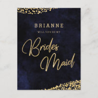 Marine Blue & Gold Glam Serez-Vous Ma Femme D'Accu