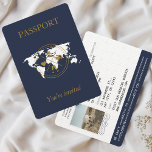 Invitation Marine Blue Gold Passport Destination Mariage Phot<br><div class="desc">Voici notre Faire-part de mariage "Passeport pour l'amour" - Un voyage à l'éternité! Êtes-vous prêt à vous lancer dans l'aventure la plus passionnante de votre vie ? Votre jour de mariage est le premier pas vers un voyage incroyable ensemble, et notre faire-part de mariage "Passeport pour l'Amour" est le moyen...</div>