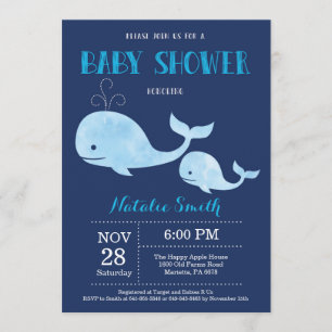 Invitation Marine Blue.Nautical d'invitation de baby shower