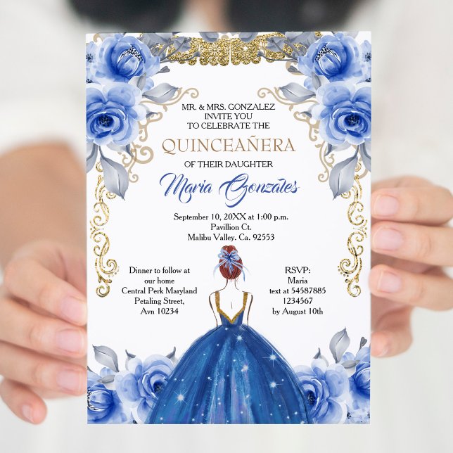 Invitation Marine Blue Quinceanera (Créateur téléchargé)