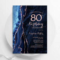 Marine Blue Rose Gold Agate 80e anniversaire