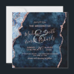 Invitation Marine Blue Rose Gold Agate Gilt Wedding Invitatio<br><div class="desc">Marine Blue & Rose Gold Foil Aquarelle Marbre Agate Géode Doré Design,  avec polices Moderne et Script. Invitations de mariage tendance et chic ! ~ Regardez ma boutique pour voir l'ensemble de la suite mariage pour ce design!</div>