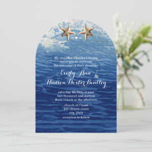 Invitation Marine Destination nautique Plage Starfish Mariage