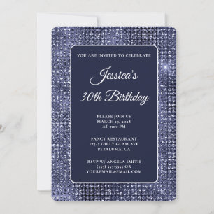 Invitation Marine Disco Parties scintillant 30e anniversaire