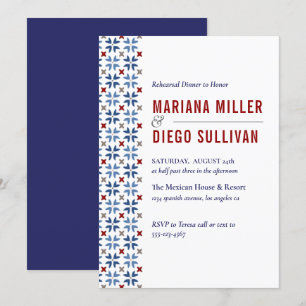 Invitation Marine espagnole et Carrelage rouge mariage médite