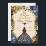 Invitation Marine espagnole Floral Wood Princess Quiñceanera<br><div class="desc">Espagnol Marine Floral Wood Princesse Quiñceanera Invitation Mis Quince 15 Anos,  16e Anniversaire Papillon.</div>