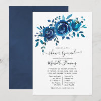 Marine et Baby shower floral blanc par courrier
