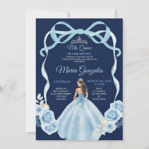 Invitation Marine et Blue Princess Mis Quince 16e anniversair