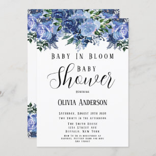 Invitation Marine et Dusty Blue Baby dans le Baby shower en f