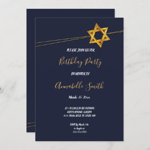 Invitation Marine et Golden Star de David Anniversaire