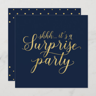 Invitation Marine et Or Parti de retraite surprise moderne