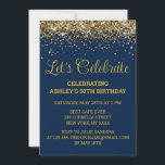 Invitation Marine et Parties scintillant d'or 50e anniversair<br><div class="desc">Invitation Parties scintillant or bleu marine,  50e invitation de fête d'anniversaire Cinquante,  Fêtons la digitale N'Importe quel âge,  Téléchargement instantané Cinquante-sixième cinquième,  Personnalisé 50e 60e Cinquantième,  Élégant Jalon modèle Golden Glam,  Personnalisé 50 60 Confetti personnalisé,  Calligraphie adulte Moderne Écriture stylée,  Chic tendance simple elle,  Bling 55e 65e 45e célébration</div>