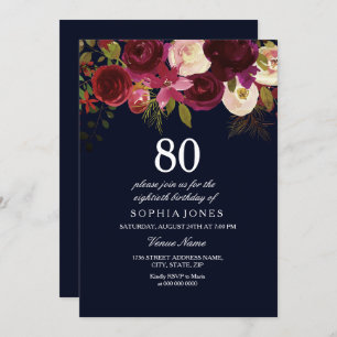 Invitation Marine & Fleurs Bourgogne 80e anniversaire Invitat