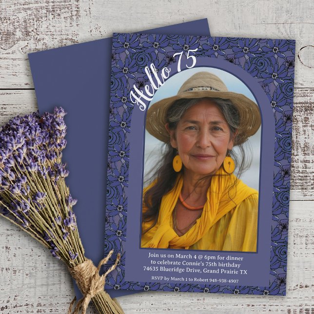 Invitation Marine Floral Elegant Whimsy Simple 75e anniversai (Créateur téléchargé)