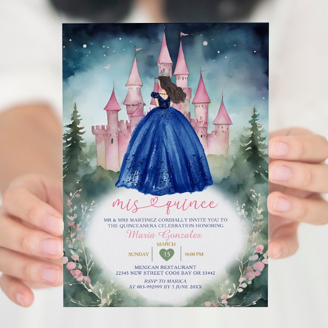 Invitation Marine Forêt Robe Mis Quince 15 Anniversaire (Créateur téléchargé)
