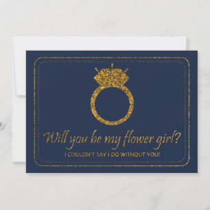Invitation Marine & Gold Parties scintillant Serez-Vous Ma Fi